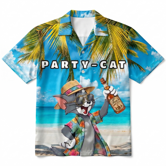 PARTY-CAT, Alloverprint Hawaiihemd