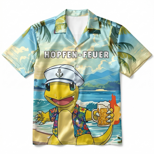 HOPFEN-FEUER, Alloverprint Hawaiihemd