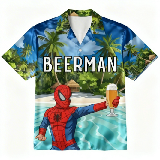 BEERMAN, Alloverprint Hawaiihemd