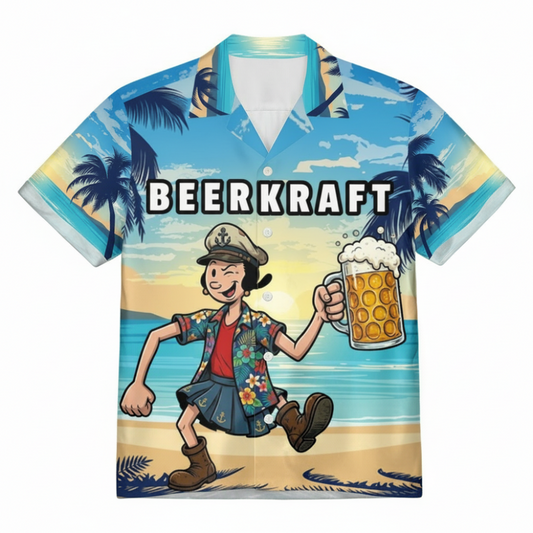BEERKRAFT, Alloverprint Hawaiihemd