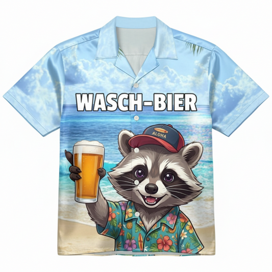 WASCH-BIER, Alloverprint Hawaiihemd