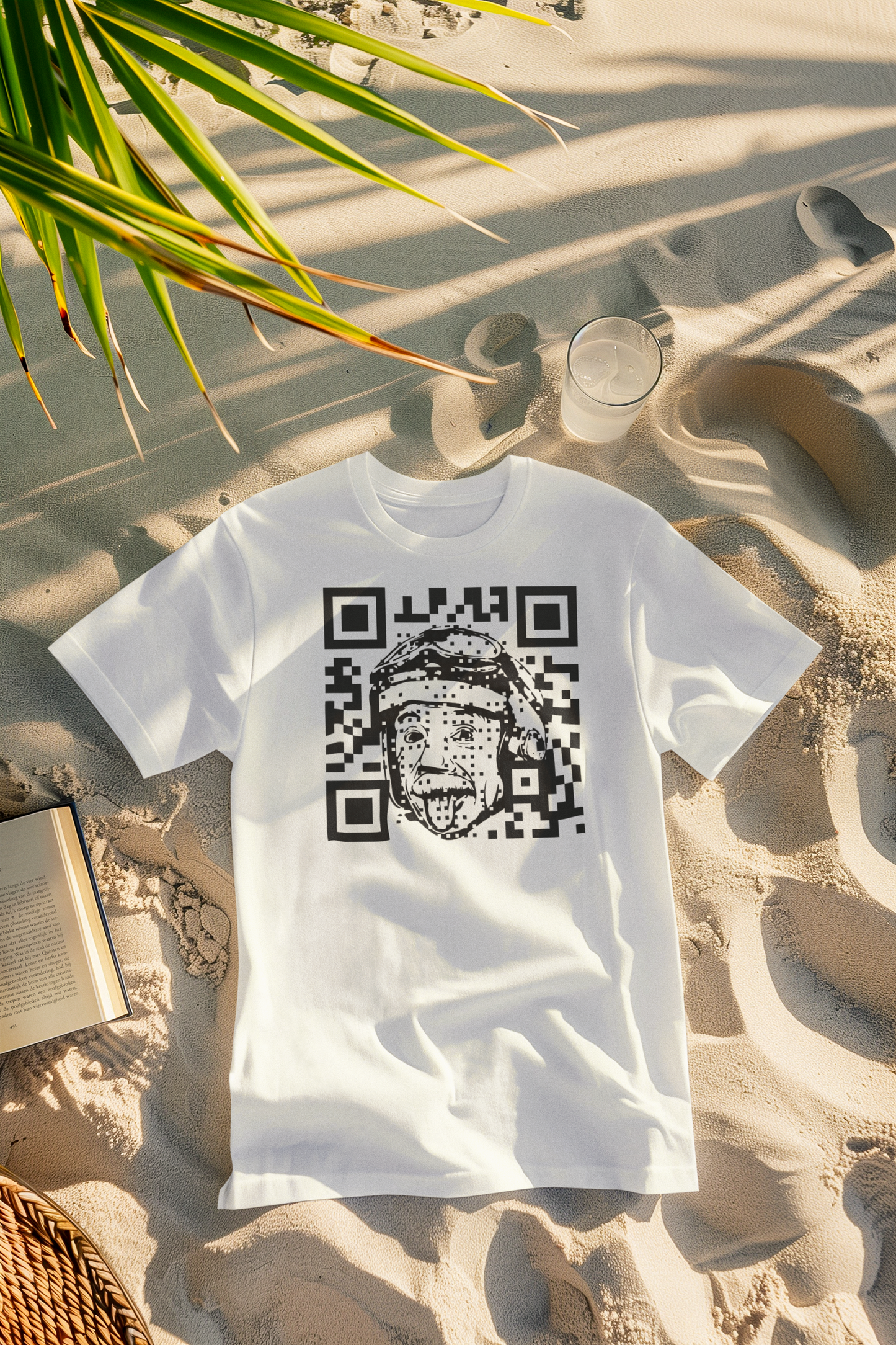 QR EINSTEIN, Männer Singlejersey in normaler Passform im Unisex-Schnitt